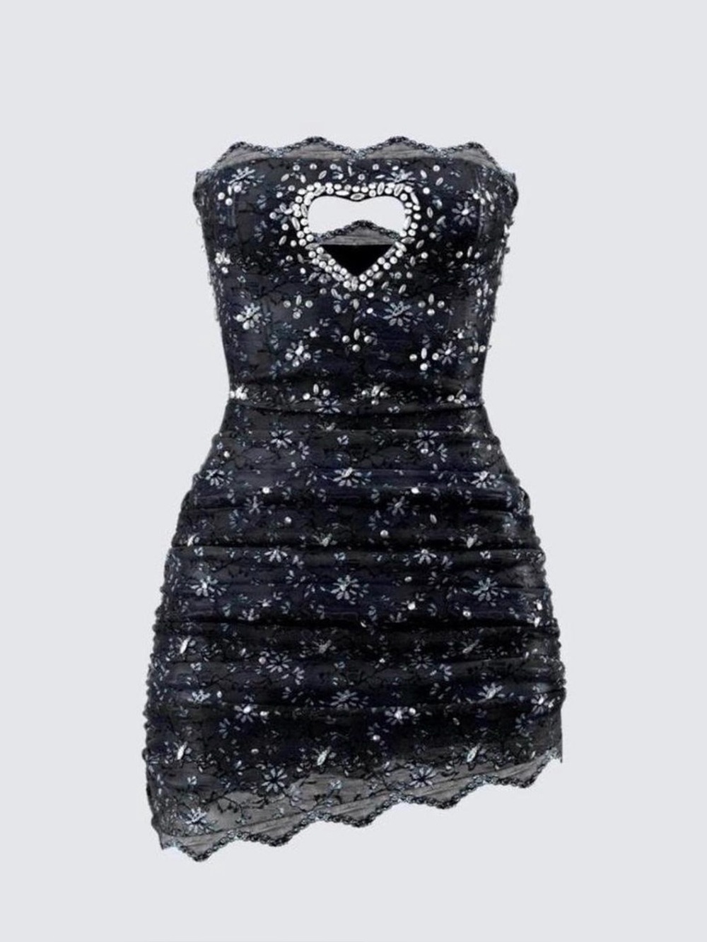 Sabrina Carpenter Inspired Black Heart Cutout Mini Dress